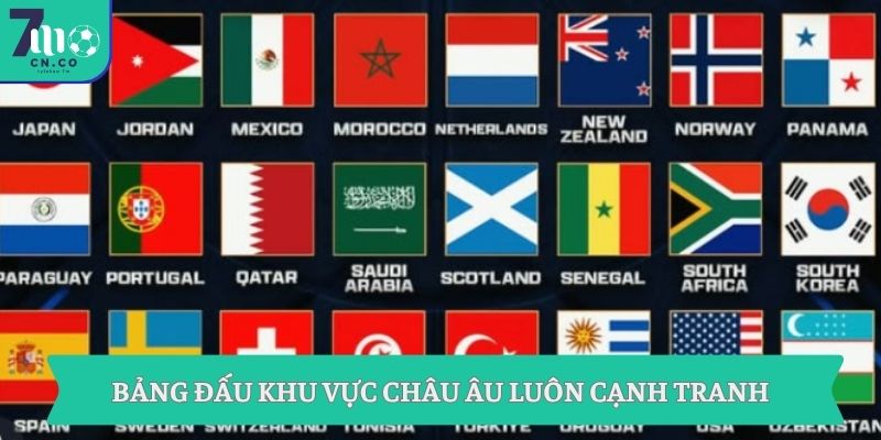 Bảng đấu khu vực châu Âu luôn cạnh tranh